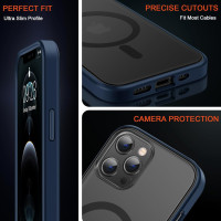 Магнітний чохол TENDLIN, сумісний із чохлом для iPhone 12 Pro Max [MagSafe], синій (my-12169)