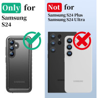Водонепроницаемый, пылезащитный чехол Cozycase для Samsung Galaxy S24 IP68,  2 м защита от падений, черный (my-12175)