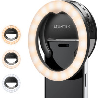 Перезаряжаемая клипса для селфи-кольца ATUMTEK 40 LED ATRL137 черный (my-15017)