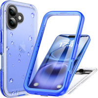 Водонепроницаемый, пылезащитный чехол Cozycase для iPhone 16 IP68, 2 м защита от падений, синий (my-12177)