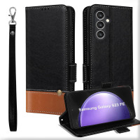 Кожаный магнитный чехол-книжка для Samsung Galaxy S23 FE 5G MAMA MOUTH черный (my-14054)