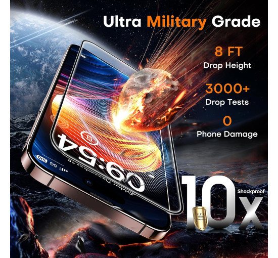 Защитное стекло TOCOL для iPhone 16 Pro Max, твердость 9H, ударопрочное, закаленное стекло военного класса, полное покрытие, простая установка (my-17018)