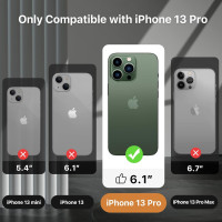 Тонкий силиконовый противоударный чехол JASBON Designed для iPhone 13 Pro с защитой экрана, устойчивой к царапинам], 6,1 дюйма, бирюзовый (my-14130)