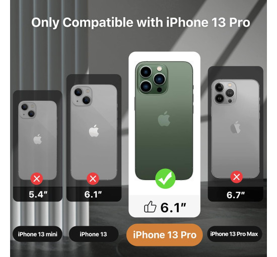 Тонкий силиконовый противоударный чехол JASBON Designed для iPhone 13 Pro с защитой экрана, устойчивой к царапинам], 6,1 дюйма, бирюзовый (my-14130)