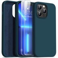 Тонкий силиконовый противоударный чехол JASBON Designed для iPhone 13 Pro с защитой экрана, устойчивой к царапинам], 6,1 дюйма, бирюзовый (my-14130)