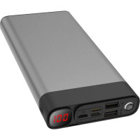 Power Bank с ярким фонариком и быстрой зарядкой Elefull 30000mAh PB-HOUMI-1W серый (my-4189)