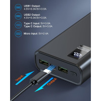 Зовнішній акумулятор, повербанк Bogseth XHC-ZT02-PW 24000 мАг, 22.5 W, USB C (my-7034)