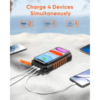 Беспроводное портативное зарядное устройство Hiluckey T11W 3A 26800 мАч USB C Power Bank с солнечной панелью для зарядки (my-7101)