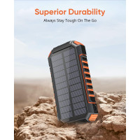 Беспроводное портативное зарядное устройство Hiluckey T11W 3A 26800 мАч USB C Power Bank с солнечной панелью для зарядки (my-7101)