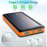 Портативна батарея Solar Power Bank 26800 mAh HX160S4 сонячний зарядний пристрій, помаранчевий (my-9133)