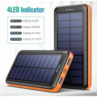 Портативная батарея Solar Power Bank 26800 mAh HX160S4 солнечное зарядное устройство, оранжевый (my-9133)