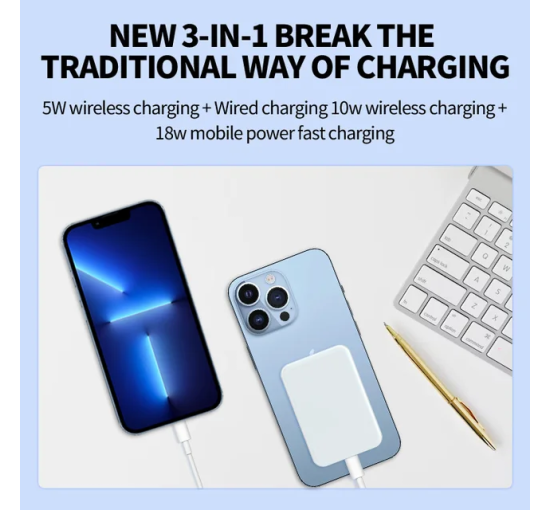 Портативний магнітний бездротовий зовнішній акумулятор 5000 mah із швидкою зарядкою (my-18157)