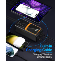 Внешний аккумулятор 50000 мА·ч со встроенным кабелем: быстрая зарядка 225 Вт с большой емкостью портативное зарядное устройство со светодиодным фонариком (my-17232)