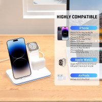 Бездротова зарядна станція Aimtel 3 в 1 для декількох пристроїв Apple iPhone, iWatch, AirPods 18 Вт, чорний (my-1097)