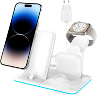 Бездротова зарядна станція Aimtel 3 в 1 для декількох пристроїв Apple iPhone, iWatch, AirPods 18 Вт, чорний (my-1097)