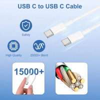 Швидкий зарядний пристрій та кабель USB C довжиною 2 м для iPhone 20 Вт Jeenek (my-4121)