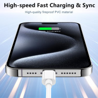 Швидкий зарядний пристрій та кабель USB C довжиною 2 м для iPhone 20 Вт Jeenek (my-4121)