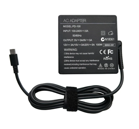 Адаптер для ноутбука 100 Вт USB Type C 20 В 5 А, мобільного телефону, зарядний пристрій (my-12111)