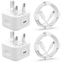 Зарядний пристрій iPhone 20 Вт PD USB C PAIMIAN DP-A110P20, адаптер живлення з 2 кабелями для швидкої зарядки (my-7078)