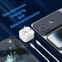 Зарядное устройство для iPhone 20 Вт PD USB C PAIMIAN DP-A110P20, адаптер питания с 2 кабелями для быстрой зарядки (my-7078)