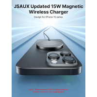 Магнитное беспроводное зарядное устройство JSAUX JSUKWP1501BK2P для iPhone 2 шт черный цвет (my-15189)
