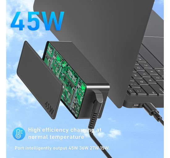 Зарядное устройство NATNO 45 Вт Type C USB C для ноутбука Acer Chromebook, HP Chromebook (my-17256)