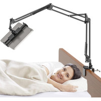 Держатель для смартфонов и планшетов JUBORUI 4,7–12,9 дюймов, складной держатель для кровати с 3 прочными металлическими ручками, вращающийся на 360 градусов (my-14125)