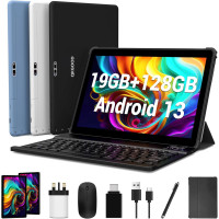 Планшет QKGOOD Z10 10 дюймов FHD IPS-экраном с Android 13, ОЗУ 8 ГБ, ПЗУ 128 ГБ с мышью и клавиатурой, синий (my-9021)
