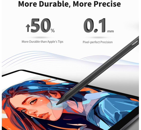 Стилус Metapen Pencil A8 совместим с iPad, быстрая зарядка, черный ME-APP152 (my-9178) 