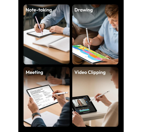 Metapen Pencil A8 для Apple iPad 2018-2025 (зарядка в 2 рази швидше) білий (my-17148)