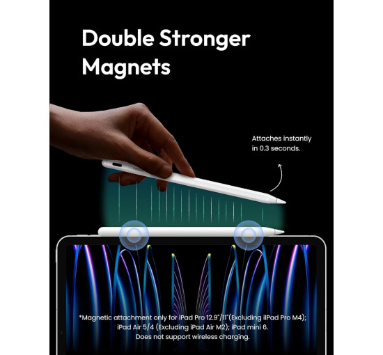 Metapen Pencil A8 для Apple iPad 2018-2025 (зарядка в 2 рази швидше) білий (my-17148)
