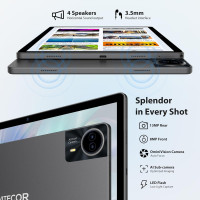 Планшет WITECOR A14 на Android 14 14-дюймовый дисплей 2.5K 36 ГБ + 256 ГБ / TF 1 ТБ 8 ядерный процессор серый (my-18049)