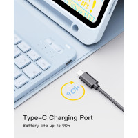 Чохол Inateck з клавіатурою для iPad 10-го покоління (2022)/11-го покоління (A16) (2025) (11 дюймів) з олівцем KB04002 синій (my-17032)