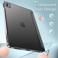 Чохол JETech для iPad Pro 13 дюймів M4 (2024) висота 28 см, ширина 21.3 см, твердий чохол-накладка Smart Cover з функцією автоматичного пробудження/сну, сірий (my-15338)