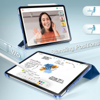 Чохол JETech для iPad Pro 13 дюймів M4 (2024) висота 28 см, ширина 21.3 см, твердий чохол-накладка Smart Cover з функцією автоматичного пробудження/сну, синій (my-15339)