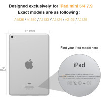Чохол MoKo Case для нового iPad Mini 5 2019/Mini 4 2015 (5-го/4-го покоління, 7,9 дюйма), тонкий та легкий чохол-підставка Smart Shell, лавандовий (my-15336)