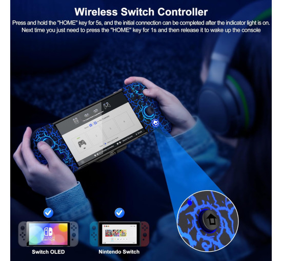 Бездротовий джойстик Gammeefy JC200 для Nintendo Switch/OLED (my-3041)