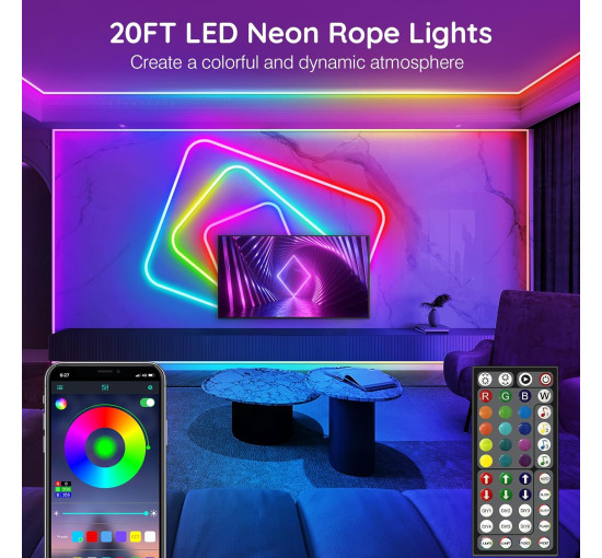 Світлодіодні неонові стрічки для приміщення AILBTON Led Neon Rope Lights 6-м (my-4333)