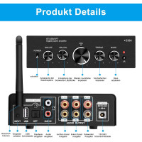 Підсилювач потужності звуку ресивер LDZS E580, 600 Вт Bluetooth 5.0 Mini Hi-Fi (my-3085)