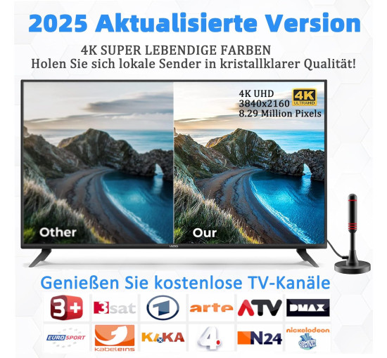 Антенна комнатная Sufubyte DVB-T/DVB-T2 с усилителемHDTV-антенна для телевизоров, большой радиус действия и приём на 360°, с магнитным основанием (my-17208)