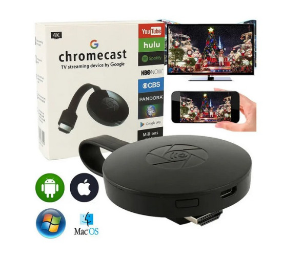 Беспроводная медиаприставка AnyCast Wi-Fi Google 4k Chromecast медиаплеер (my-058)