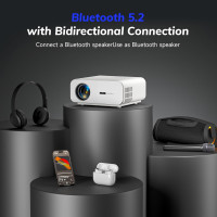 Проектор 4K Zoomcat Wi-Fi Bluetooth відеопроектор Full HD 1080P 25000 люмен інтелектуальний проектор (my-17065)