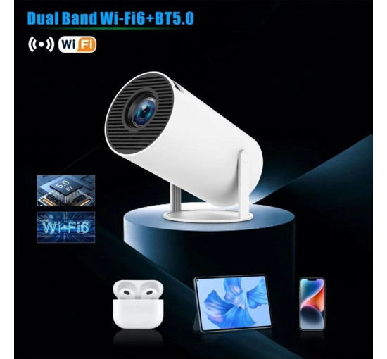Розумний проектор HY300 Pro на базі Android 11 з двома Wi-Fi та Bluetooth 5.0 (my-17246)