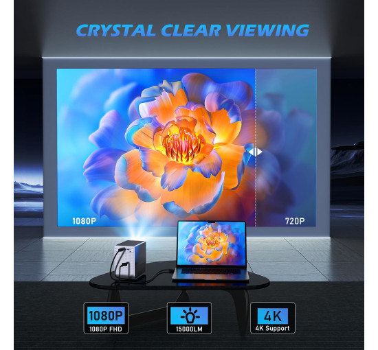 Міні портативний 4K-проектор Ctalyn TY265 3840 x 2160 сірий (my-18135)