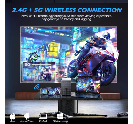 Міні портативний 4K-проектор Ctalyn TY265 3840 x 2160 сірий (my-18135)