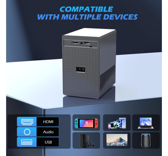 Міні портативний 4K-проектор Ctalyn TY265 3840 x 2160 сірий (my-18135)