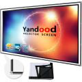Складаний проекційний екран Yandood 120 дюймів з комбінованою рамою на стовпі, 16:9 HD 4K, задня чорна панель, сріблястий, матовий (my-18006)