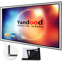 Складной проекционный экран Yandood 120 дюймов с комбинированной рамой на столбе 16:9 HD 4K черная задняя панель серебристый матовый (my-18006)