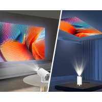 Міні-проектор Magcubic 4K WiFi 6G 5G Bluetooth 5.0 720P Native 200ANSI 8000L з поворотом на 180° для телефону, білий (my-15179)