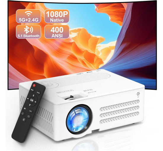 Проектор AKATUO XR21 15000L Full HD 1080P Native 4K з підтримкою 5G та 2,4G Wi-Fi та Bluetooth (my-048)
